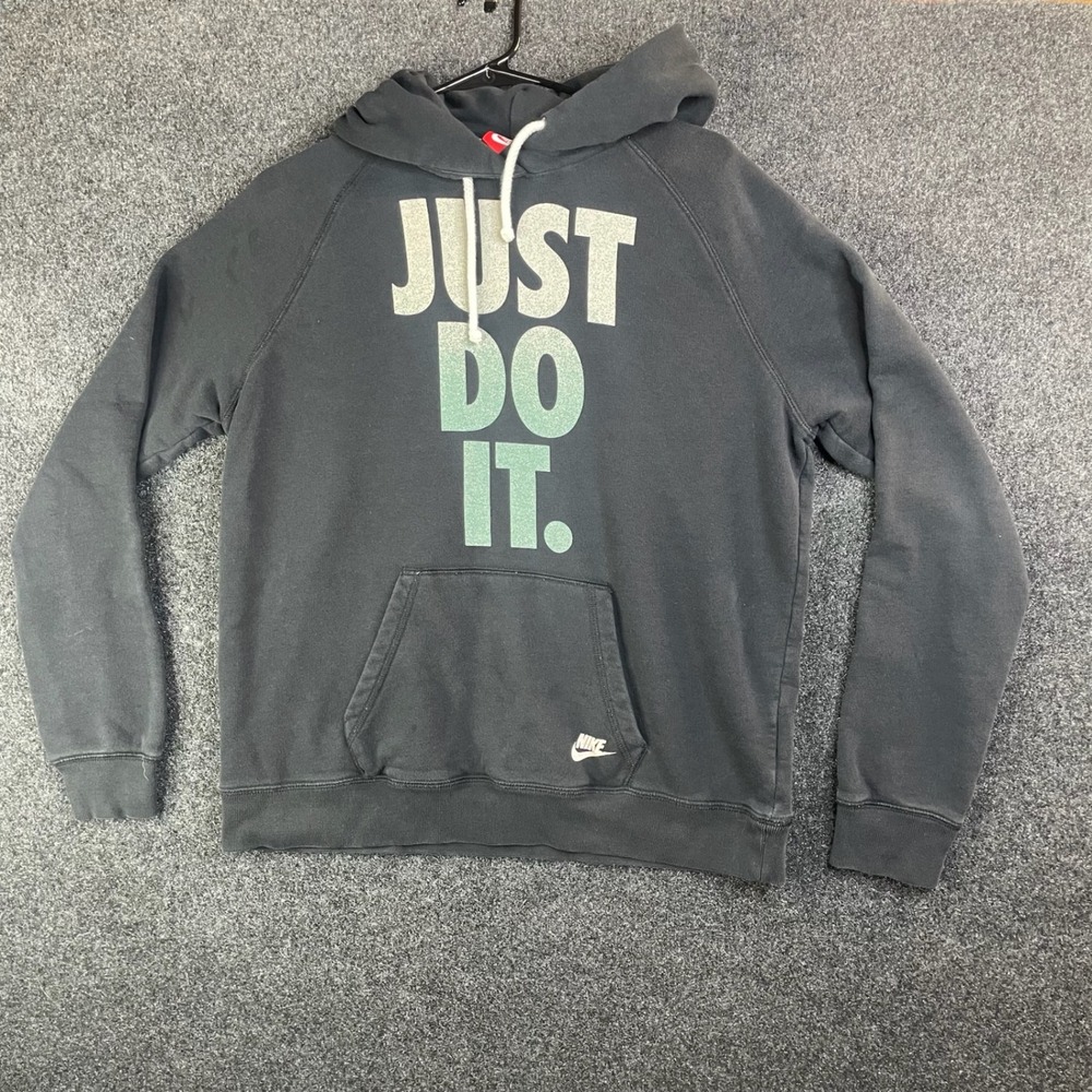 Nike Just Do It Glitter Gradient Graphic Hoodie Men's XL Black